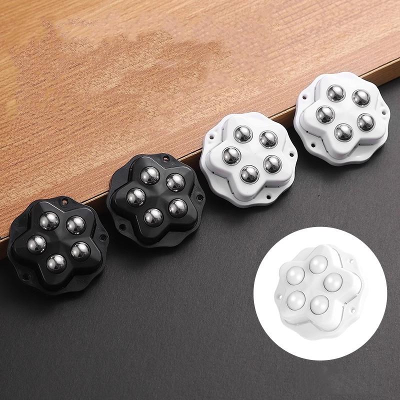 4Pcs Self Adhesive Caster Wheels Super Load-bearing 5 Beads Universal 360° Rotating Wheels For Home Appliances Storage Boxes