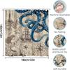Vintage Nautical Octopus Shower Curtain, Funny Ocean Kraken Shower Curtains Waterproof, 72x72 Inches Anchor Coastal Map Shower