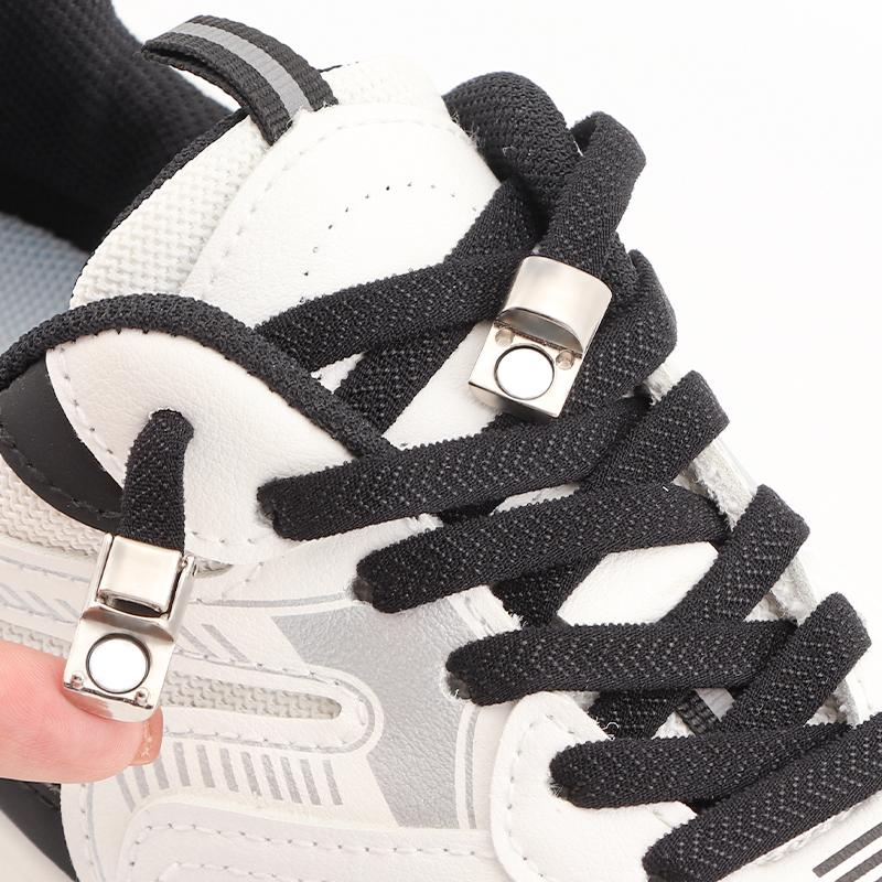 Nieuwe Magnetische Lock Schoenveters zonder strikken Kinderen Volwassenen Elastische Veters Sneakers 8mm Dikke Platte Schoenen Geen Strik Schoenveters Schoenen Accessoires