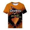 Casual Cool Street 3D Fast Food Potato Chip Printed Men's Round Neck Top Short Sleeve T-shirt
