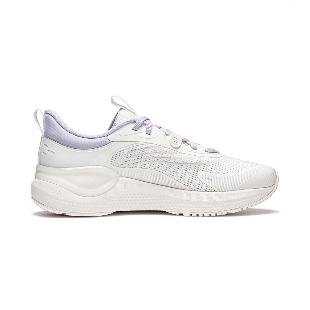 Li Ning Eazgo V2 Cushioning, Wear Resistant Low Top Casual Running Shoes Women's White Purple ARSU002-1