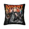 Johnny Hallyday Throw Pillow Case Decoracion D Print French Singer Rock Music Sofa Cushion Cover Polyester Soft Pillowcase