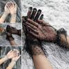 Short Tulle Autumn Lace Summer Accessories New Flexible Spots Stretchy Lotus Leaf Sheers Gloves ADM