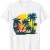 Coconut Palm Trees Summer Vacation Beach Tropical Summer T-Shirt for Men Women Kids