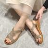 2024 Summer New Designer Platform Sandals Women Fashion Casual Roman Shoes Female Solid Color Crystal Sandalias