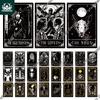 Dekor Tarotový kovový plagát Plechová tabuľa Kovový vintage psychický znak Lebka plechová tabuľa Nástenná dekorácia pre veštenie Železná maľba