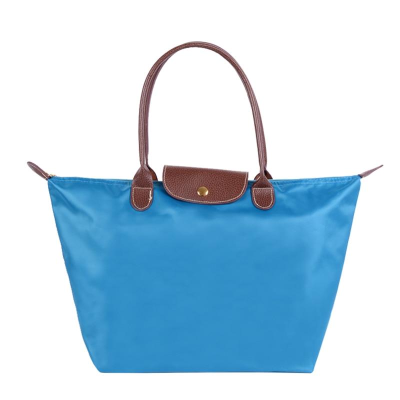 New Nylon Beach Tote Bag Fashion Womens Handbag Tote Oxford Shoulder Bags Female Waterproof Dumplings Folding Shopping Bag 2024