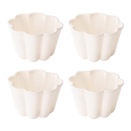 4Pcs Miniature Flower Shaped Pudding Tart Molds Non-Stick Pan Set for Bread Cake Pie Baking Mold Kit for Home Kitchen Outdoor Travel Restaurant