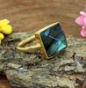 925 Sterlingsilber Ring Labradorit Gelbgold Ring Handgefertigter Schmuck Edelsteinring Damen Silberschmuck
