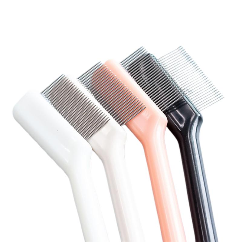 Perie cu Cap Dublu pentru Sprâncene Ac de Oțel Pieptene pentru Gene Conturare Sprâncene Ochi Eyeliner Pensule Machiaj Ochi Amestecare Pensule Cosmetice