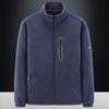 Herbst und Winter Outdoor Bergsteigen Sport Casual Fleece mittleren Alters Herren Stehkragen Lose Top Warme Jacke Große Größe