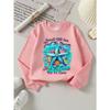 European Sizes Girls Crew Neck Sweatshirt "Smell The Sea" Starfish Floral Print, Soft Cozy Pullover, Warm Casual for Autumn & Winter.