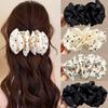 Neuer Eleganter Print Bananenclip Schleife Haarspangen für Damen Mädchen Hinterkopf Pferdeschwanzhalter Haarnadel Haarschmuck Mode Haaraccessoires