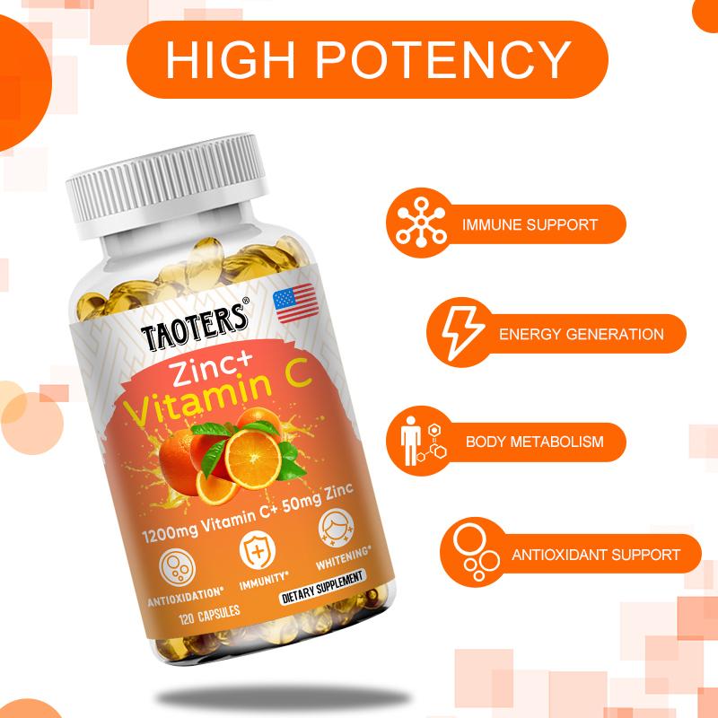 Vitamin C+Zinc Compound Capsules Enhance Immunity 120 Capsules