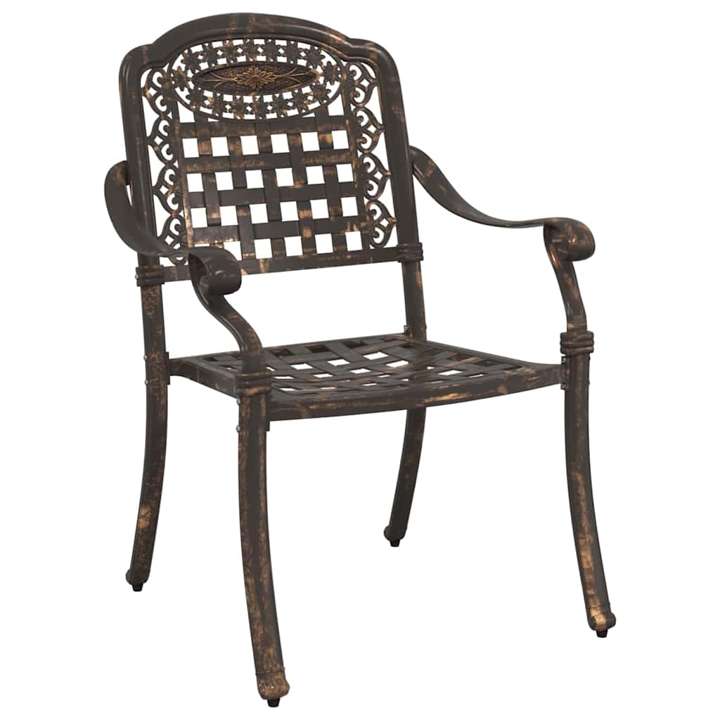 Garden Chair 2 Pcs Bronze 55 X 56.5 X 91 Cm Aluminum