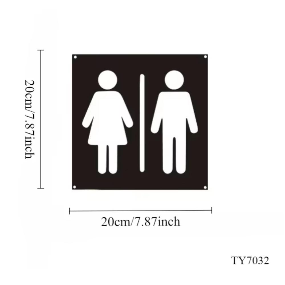 Chic Acrylic Bathroom Sign - 2D Toilet Door Indicator for Restaurants, Cafes, and Malls - Men and Women Bathroom Sign