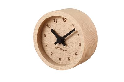 Muku Mini Clock Round Black Wooden Table Clock km-26BK 85×85×46mm