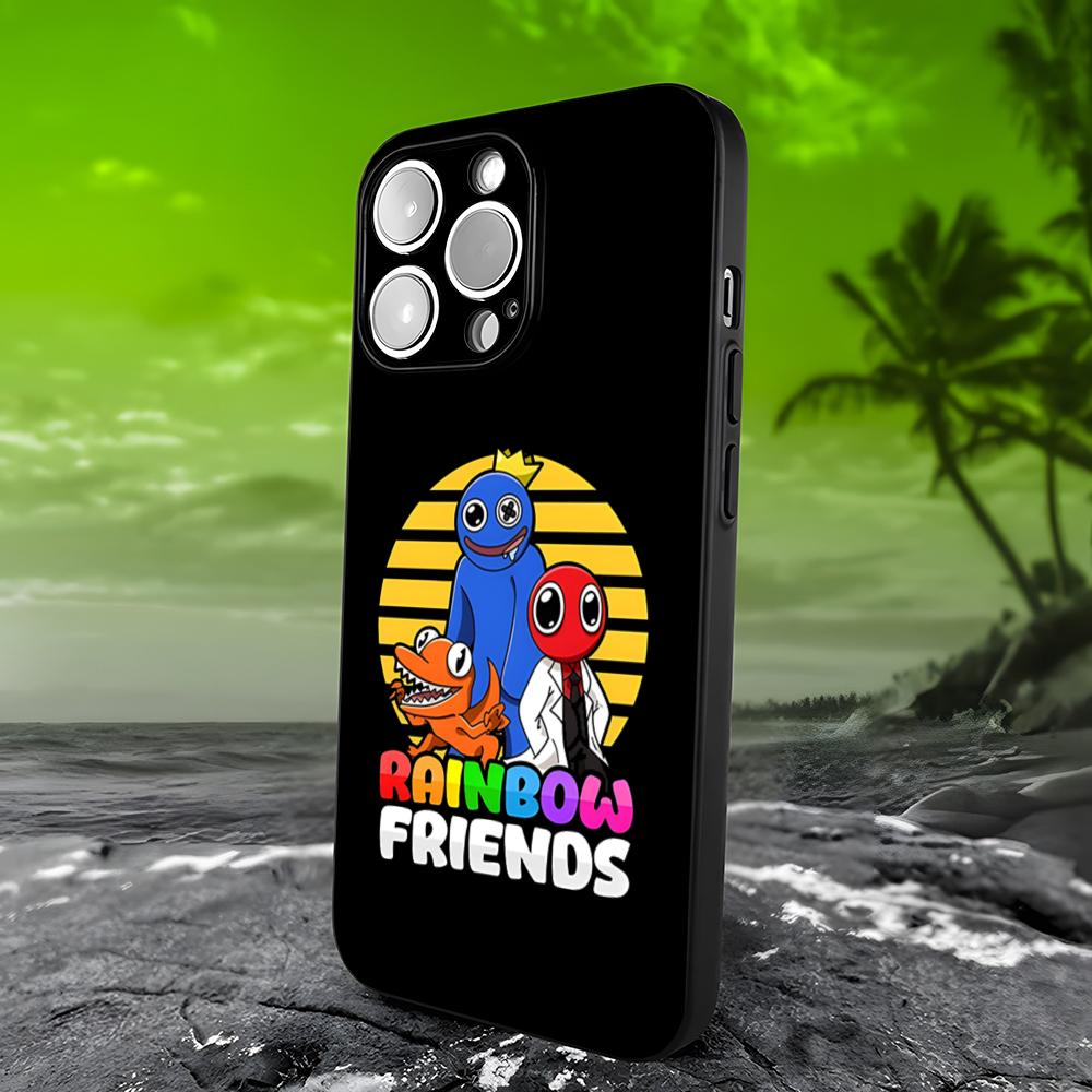 R-Rainbow Friends-S Coque de téléphone jouet pour iPhone 17 15 16 13 Pro Max 14 12 11 Xr X 8 7 6 Plus Housse arrière de luxe