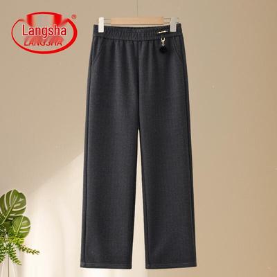 Women's Spring Elastic Waist Straight-Leg Casual Pants