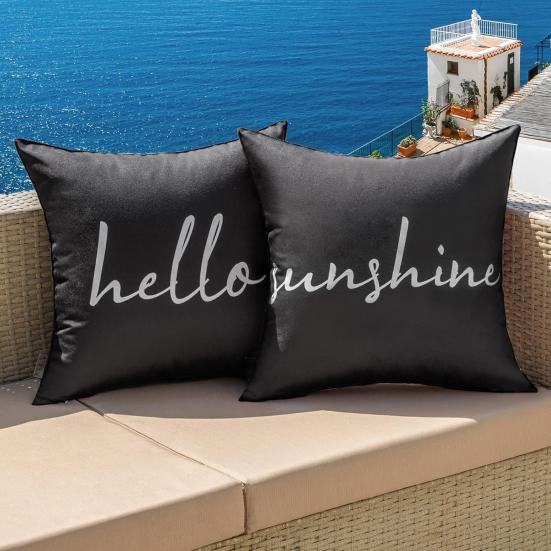 2 Pezzi Copricuscini da Esterno Impermeabili Copricuscini Decorativi Quadrati per Patio Giardino Balcone Uso Interno Esterno