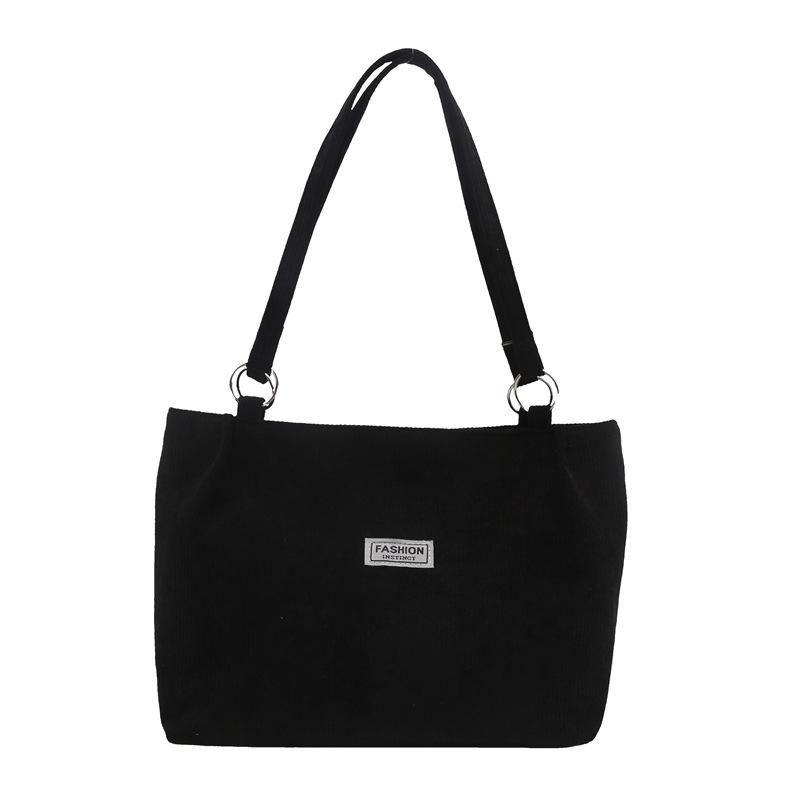 Sac en velours côtelé pour femme, grande capacité, décontracté, à bandoulière, fourre-tout pour les déplacements