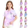 Girls' Polka Dot Print School Uniform T-Shirt Casual Dressy Top for Wear