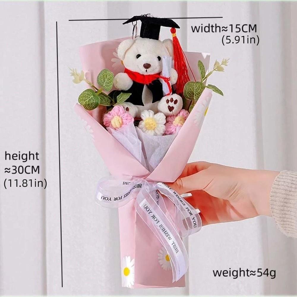 Plush Animal Little Bear Doll Bouquet Cartoon Stuffed Graduation Bear Plush Toy Kawaii 30cm Simulated Bear Doll Bouquet