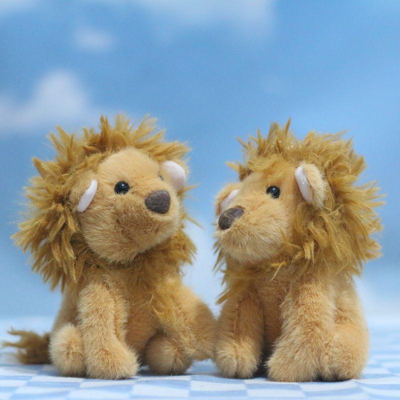 2s/lot 12cm Cute Little Lion Plush Keyring Toy Stuffed Animal Lion Keychain Dolls Pendants Gifts