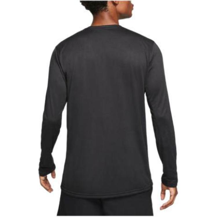 Nike Logo Solid Color Crew Neck Loose Long Sleeve T-Shirt Men Tops Black 727980-010