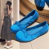 Fashion French Bow Round Toe Ballet Single Shoes Women Xia Xiaolu Shoes Gentle Wind Slip-on Flats