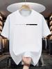 Pattern Print Summer Casual Tshirt Short Sleeved for Men Sporty and Casual Style Fashionable Round Neck Top for Daily Wear