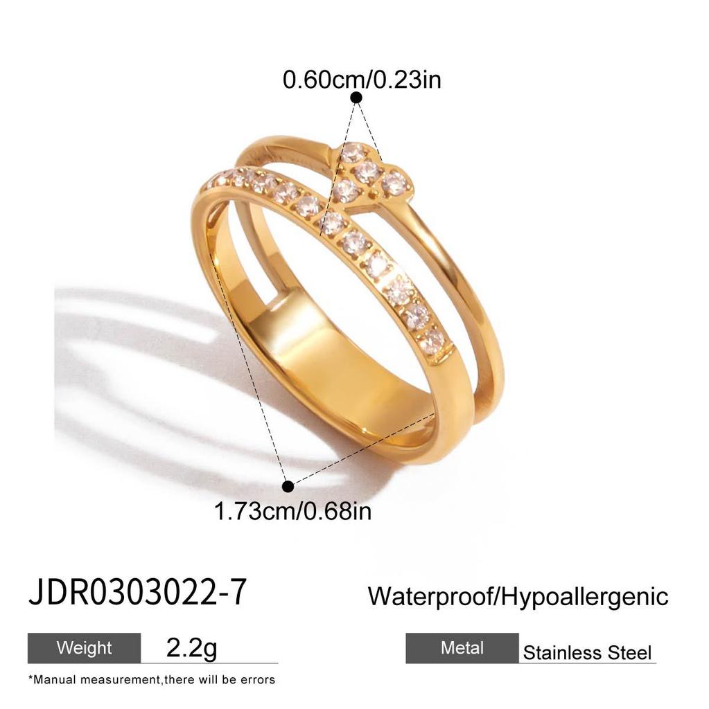 Zirconite Hand Jewelry, Small Sugar-shaped Ring, Titanium Steel Jewelry, Women's Light Luxury Stainless Steel