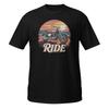 Retro Sunset Motorbike Unisex T-Shirt, Bike Ride Race Fun Biker Road Speed