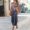 Women's Round-neck Pocket Short-sleeved Trendy Printed Dress