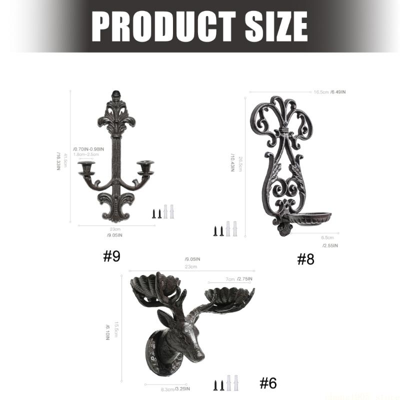 QX2E Wall Sconces Holders Metal Wall Decorations Hanging Wall Mounted Sconces for Living Room Dining Room