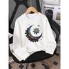 Moon Star Mandala Cosmic Pattern Night Sky 2026 New Girls' Long-sleeve Casual Crewneck Sweatshirt