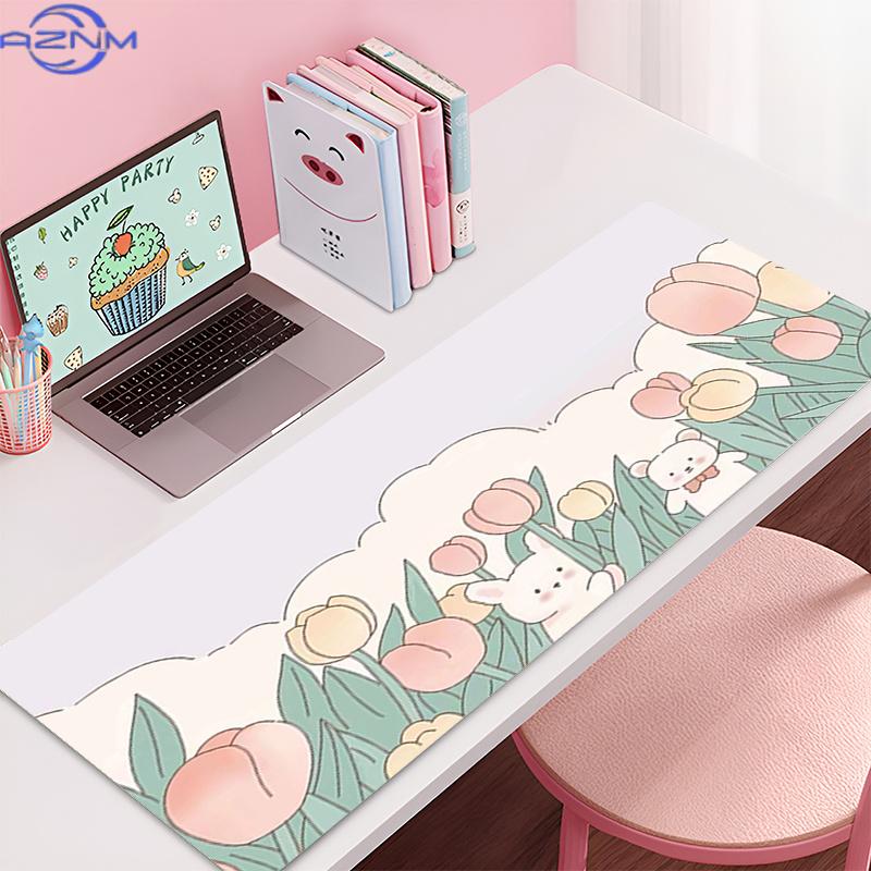 Anime Deskmat 900x400 Laptop Table Mat Cute Rabbit Rubber Accessories Gaming Mouse Mat Keyboard Carpet Mouse Pad Office Deskmat