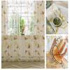 Transparenter Tüll-Vorhang, Schmetterlingsdruck, transparentes Fenster, Voile-Drapierung, Volantstoff, romantischer Blumen-Fensterschutz, 1 Stück
