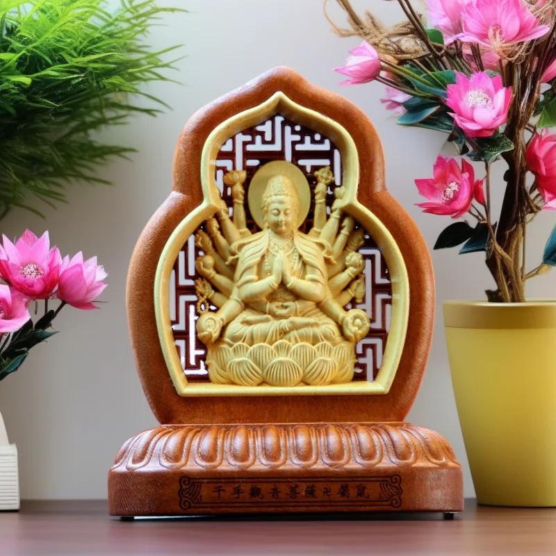 Wooden Carving Guanyin-kylin Sculptures and Figurines  High-quality Home, Room, Office, Car Wealth Luck Feng Shui Decor