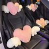 Car Headrest Pillow Breathable Wear-Resistant Heart Shape Neck Support Pillow Seat Back Cushion Car Interior Decoration