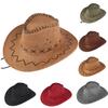 Chapeau de Cowboy occidental unisexe pour adultes, chapeau mongol, casquette pare-soleil de prairie