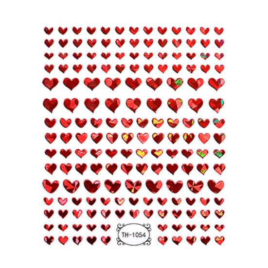 Nail Heart Sticker Non-Fading Self-Adhesive Non-falling Removable DIY Gloss Valentines Day Nail