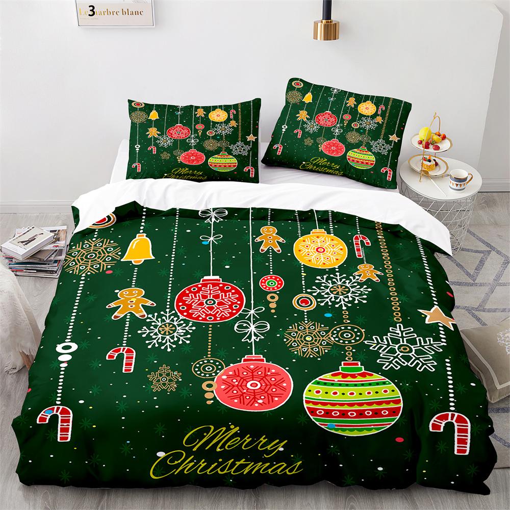 Zestaw poszewek na kołdrę świąteczną King Queen Full Size Snowflake Gold Deer Pattern Zestaw pościeli świątecznej Poliester Poszewka na kołdrę dla dziecka