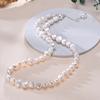 HENGSHENG Classic Baroque 925 Sterling Silver Freshwater 8-9mm White Pearl Necklace Fine Trendy Jewelry Gift for Women Girls