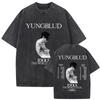 Vintage Washed Yungblud IDOLS The World Tour  T Shirts Mens Women Hip Hop High Quality Gothic Oversized Tshirts Streetwear