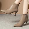 Fashion Short Boots, Temperament, High Heels, Women's Pointed Toes, Thin Heels, Spring and Autumn Small Follow-up Boots