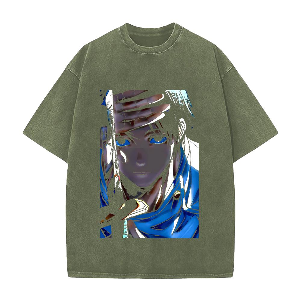 Okkotsu Yuta Print T-shirt Jujutsu Kaisen Anime Clothing Men Women Cotton Tshirts Vintage Washed Tee Harajuku Oversized T Shirt