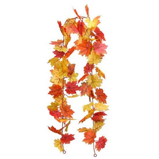 5.7FT Fall Maple Leaf Garland Artificial Autumn Foliage Garland Harvest Hanging Vine Garland Decoration with Sunflowers Thanksgiving Fireplace Mantel