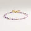 Muliti-color 3mm Faceted Nature Stone Beaded Bracelet For Women Shiny Stainless Steel Square Spacers Exquisite Party Gift