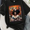 Characters and Book Patterns Round Neck Women T-shirt Short Sleeve Fashion Printing Half Sleeve Shirt Stretch T-shirt